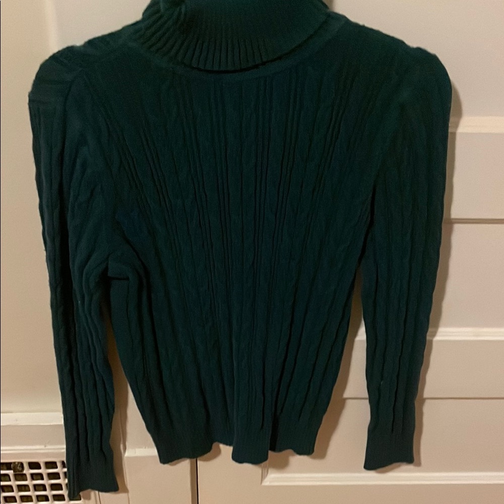 Women's Green Turtleneck Sweater